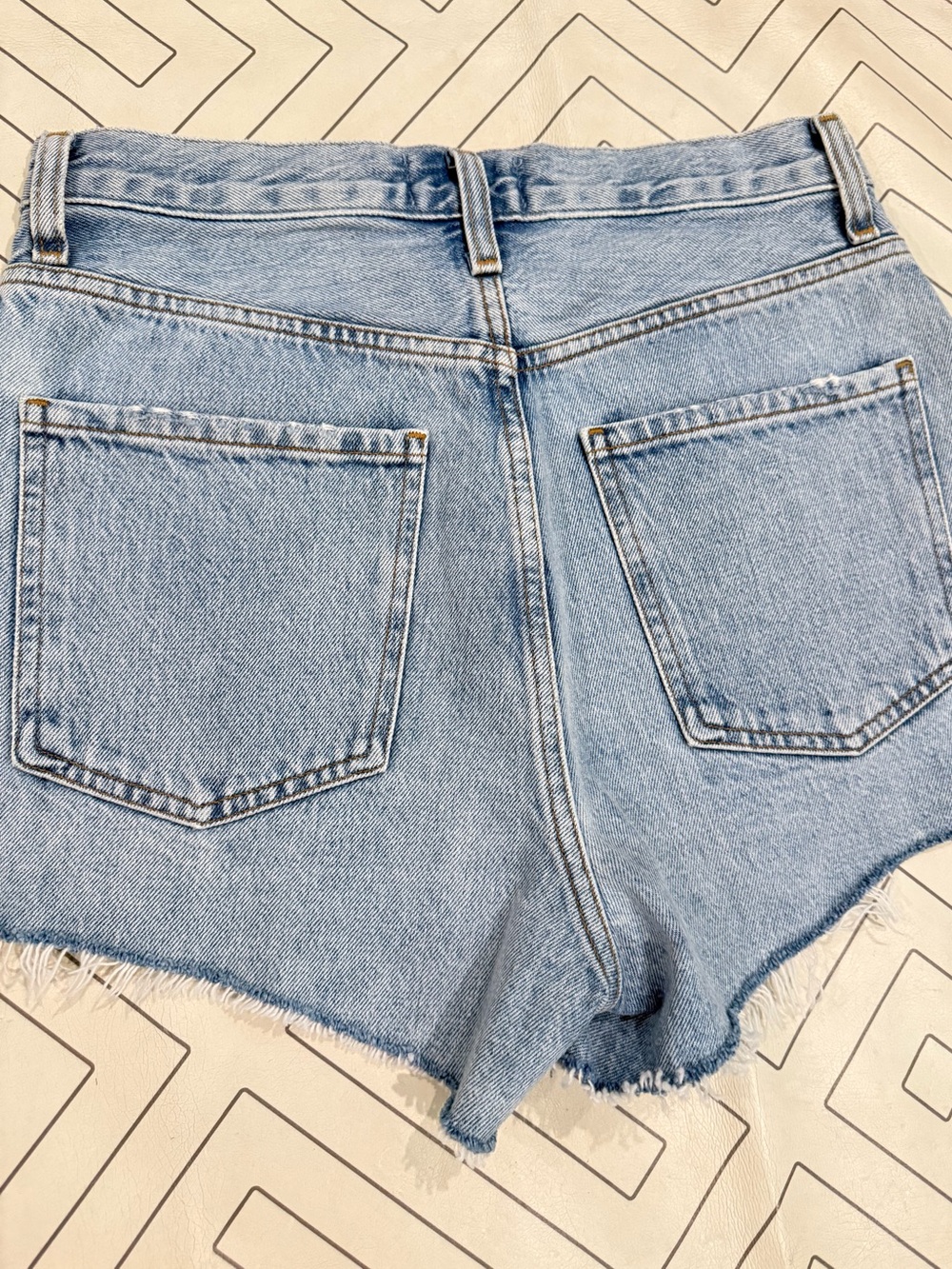 Agolde Light Wash Mila High-Rise Denim Cutoff Shorts - Picture 11 of 11